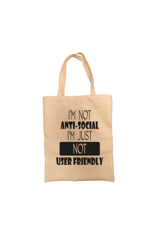 Anti-Social Funny Tote Bag, Novelty Bag, Personalised Tote Bag